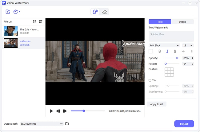 add watermark to video
