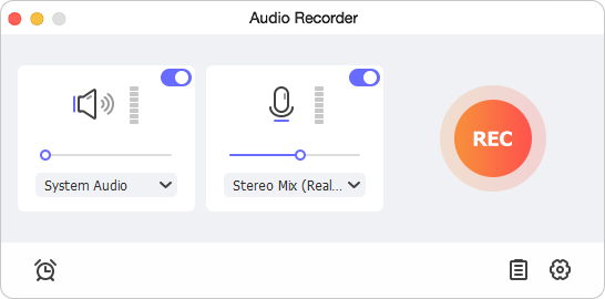 audio recorder main interface