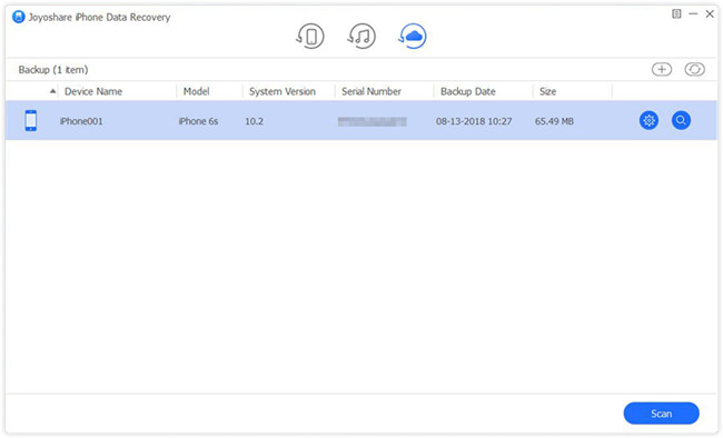scan downloaded icloud backup