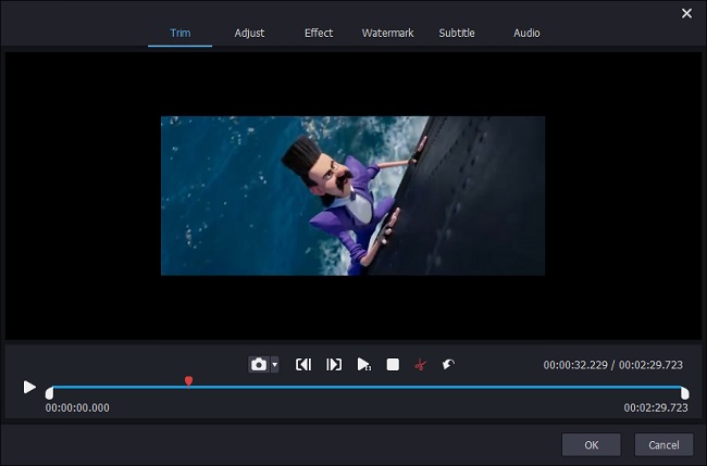 trim video in encoding mode