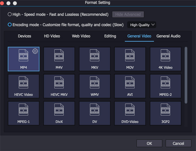 set output format