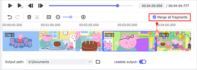 cut out the middle of a video in vidikit