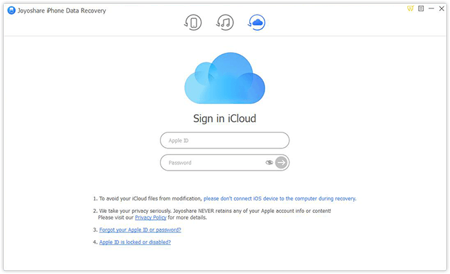 recover from icloud mode