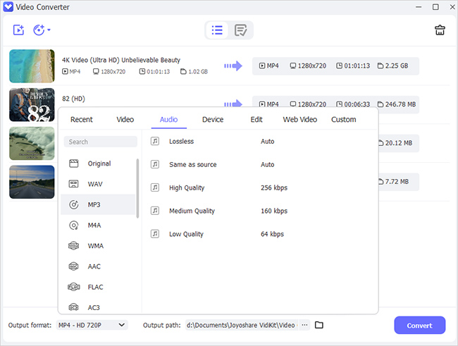 change output format