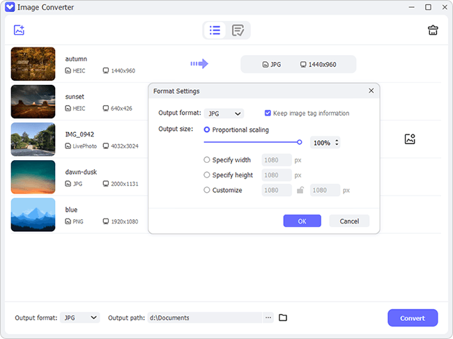 set output format