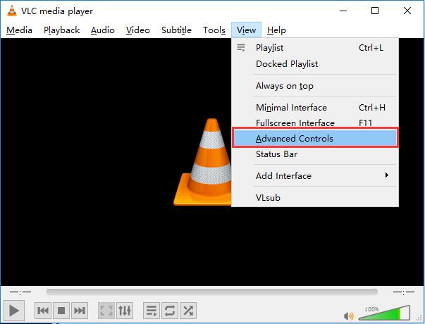 go to advanced controls on vlc