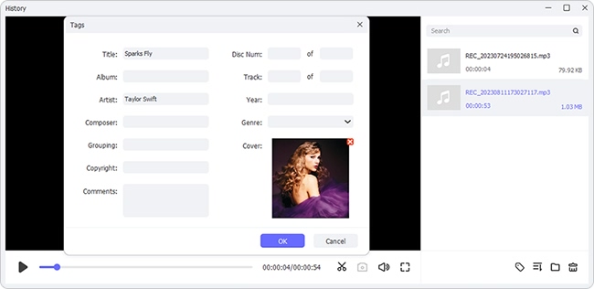 edit recorded pandora music