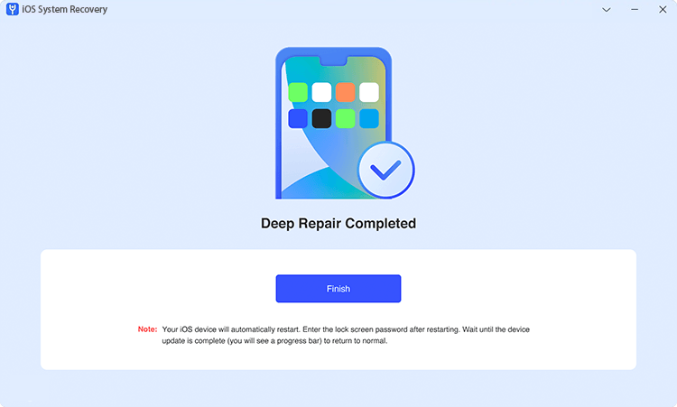 deep repair completed