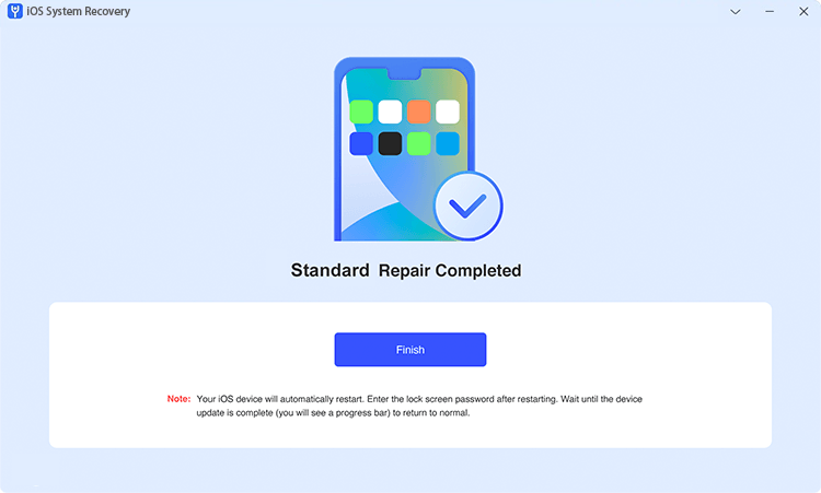 standard repair completed