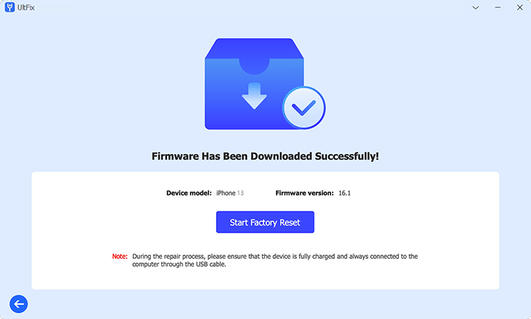 start factory reset device