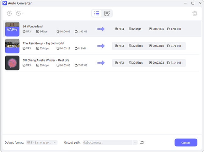 start to convert audios