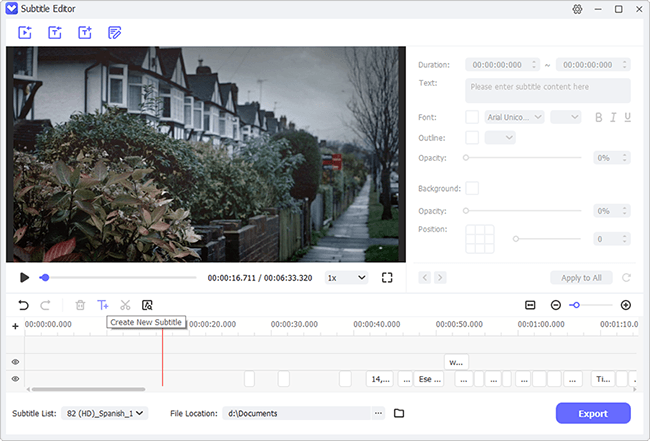 create new subtitle