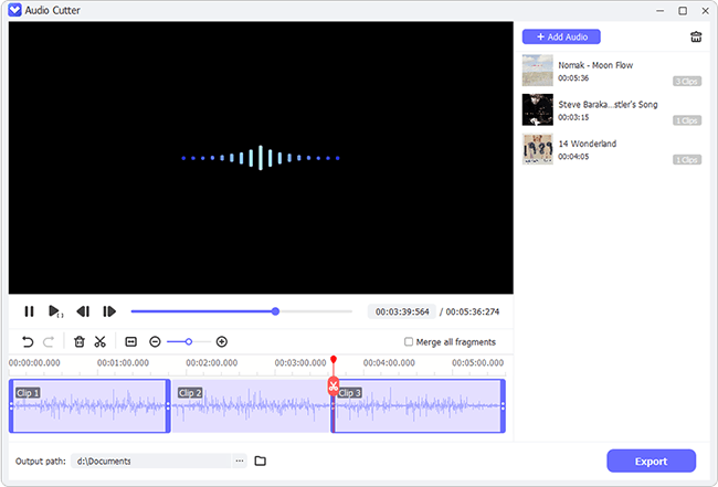 choose segments and cut audios