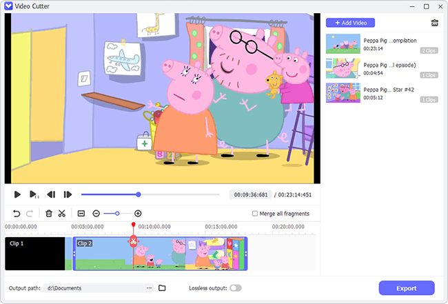 choose segments and cut videos