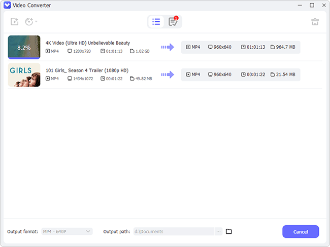 start to convert videos