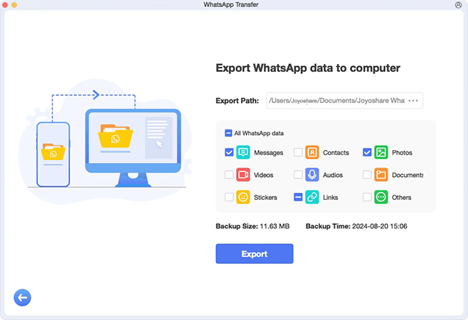export whatsapp data to computer