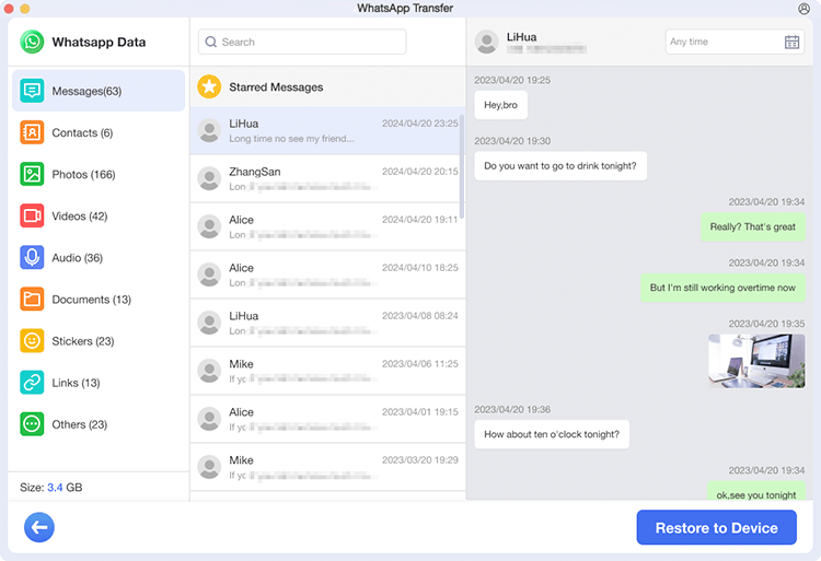 preview data in whatsapp backup file
